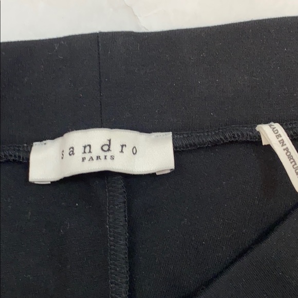 Sandro black leggings with lace side panels sz 1 - Picture 2 of 7